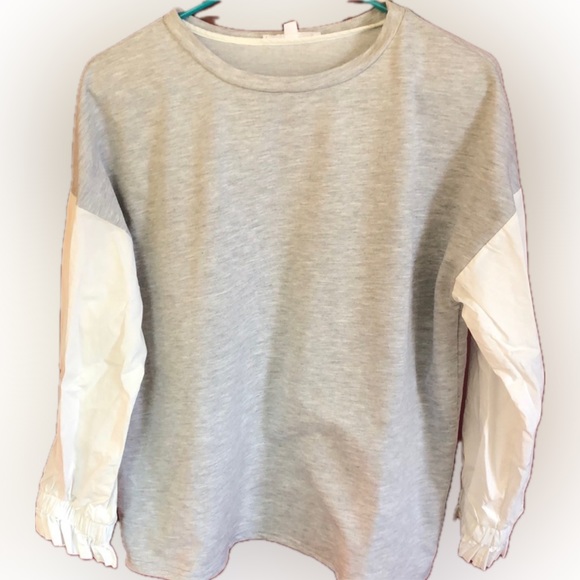 After Market Knit & White Poplin Top (Size S) - Picture 1 of 7